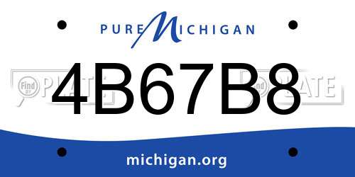 4B67B8 Michigan License Plate