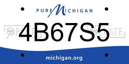 4B67S5 Michigan License Plate