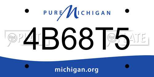 4B68T5 Michigan License Plate