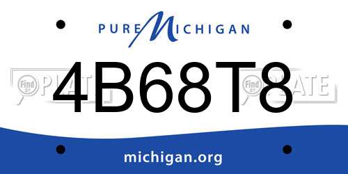 4B68T8 Michigan License Plate