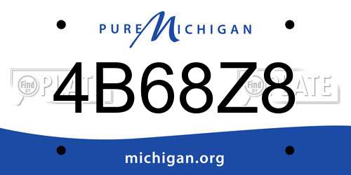 4B68Z8 Michigan License Plate