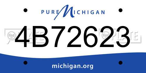 4B72623 Michigan License Plate