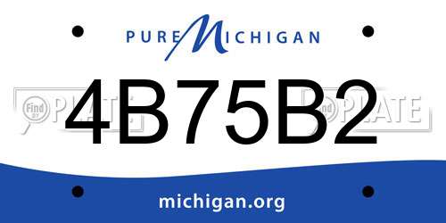 4B75B2 Michigan License Plate