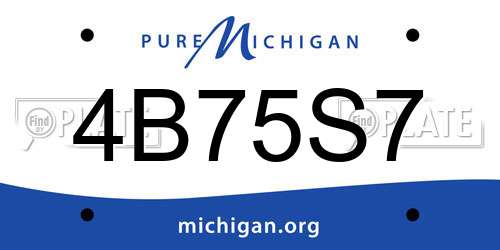 4B75S7 Michigan License Plate