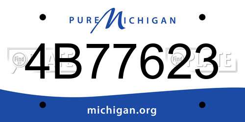 4B77623 Michigan License Plate
