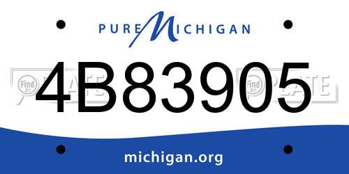 4B83905 Michigan License Plate
