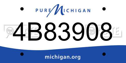 4B83908 Michigan License Plate