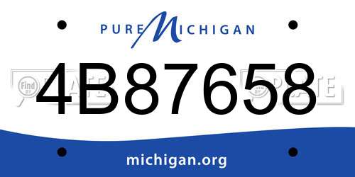 4B87658 Michigan License Plate