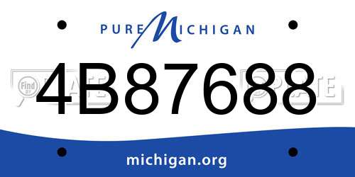 4B87688 Michigan License Plate