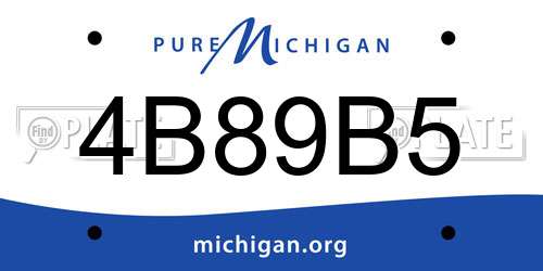 4B89B5 Michigan License Plate