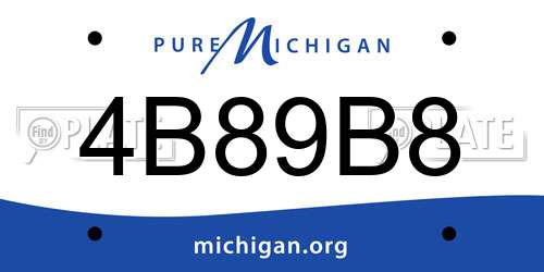 4B89B8 Michigan License Plate