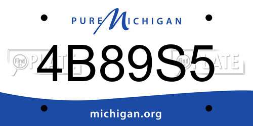 4B89S5 Michigan License Plate