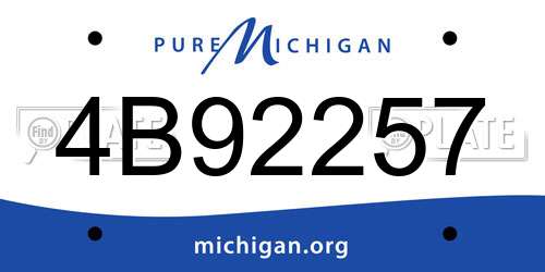 4B92257 Michigan License Plate