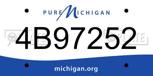 4B97252 Michigan License Plate