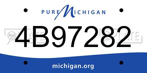 4B97282 Michigan License Plate