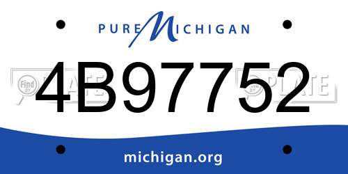 4B97752 Michigan License Plate