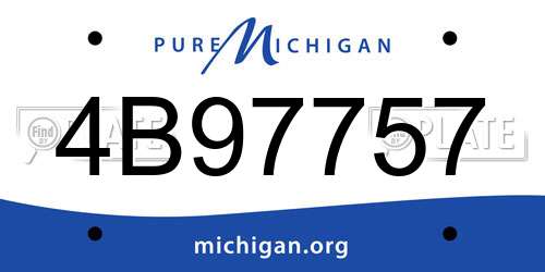 4B97757 Michigan License Plate