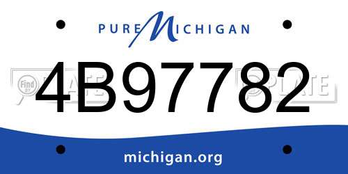 4B97782 Michigan License Plate