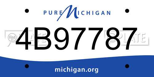 4B97787 Michigan License Plate
