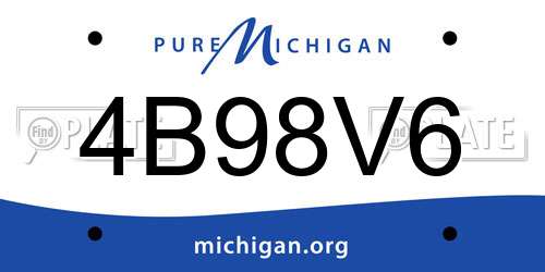 4B98V6 Michigan License Plate