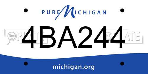 4BA244 Michigan License Plate