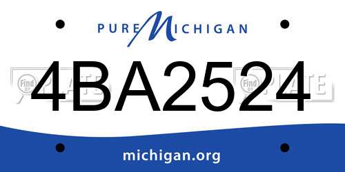4BA2524 Michigan License Plate