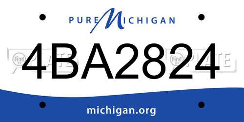 4BA2824 Michigan License Plate