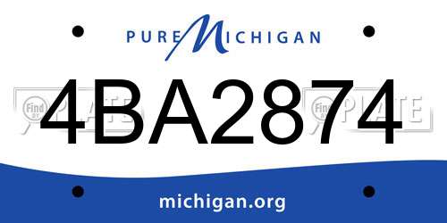4BA2874 Michigan License Plate