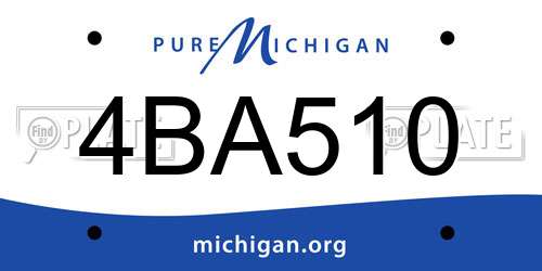 4BA510 Michigan License Plate