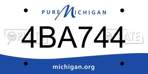 4BA744 Michigan License Plate