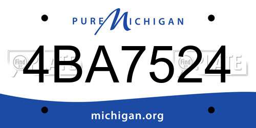 4BA7524 Michigan License Plate