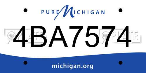 4BA7574 Michigan License Plate
