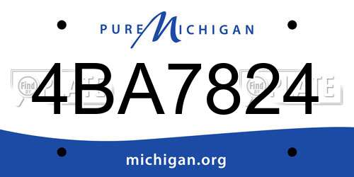 4BA7824 Michigan License Plate