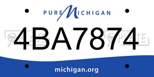4BA7874 Michigan License Plate
