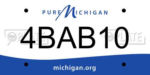 4BAB10 Michigan License Plate