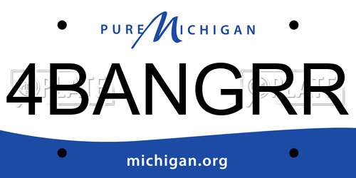 4BANGRR Michigan License Plate