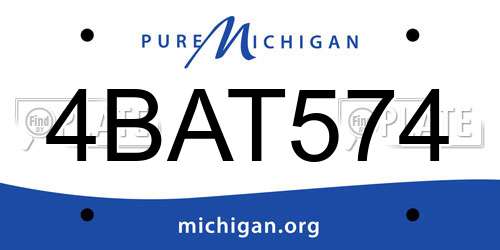 4BAT574 Michigan License Plate