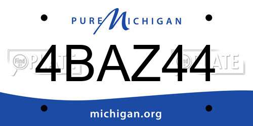4BAZ44 Michigan License Plate