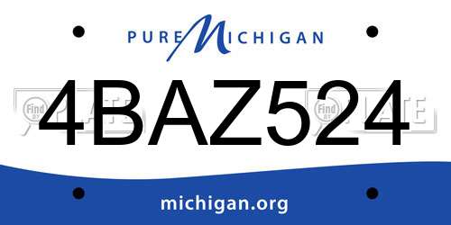 4BAZ524 Michigan License Plate