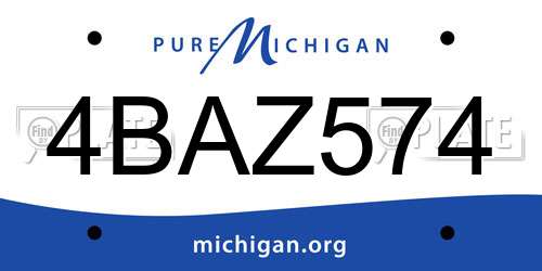 4BAZ574 Michigan License Plate