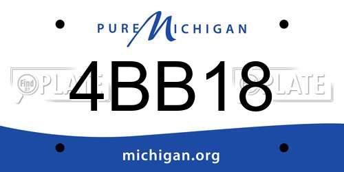 4BB18 Michigan License Plate