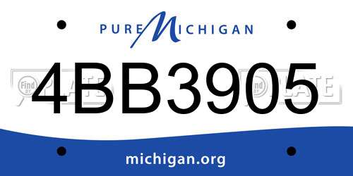 4BB3905 Michigan License Plate