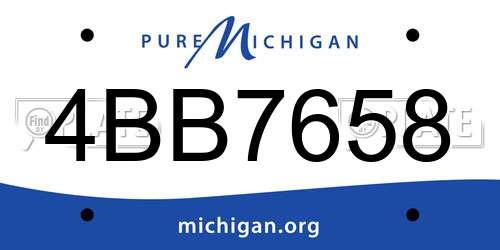 4BB7658 Michigan License Plate