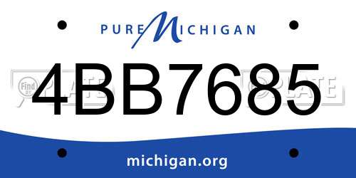 4BB7685 Michigan License Plate