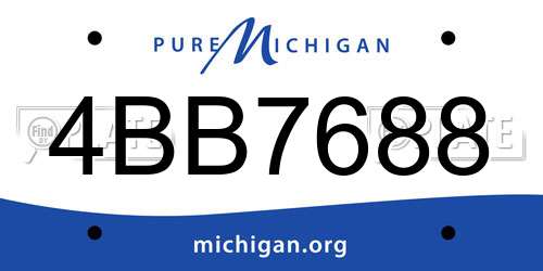 4BB7688 Michigan License Plate