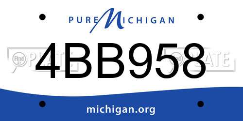 4BB958 Michigan License Plate