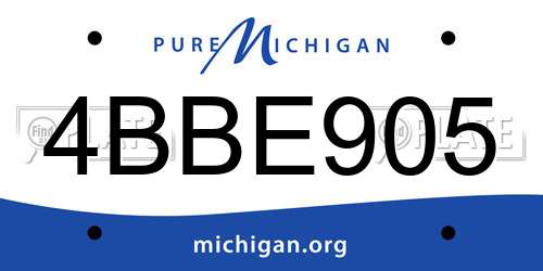 4BBE905 Michigan License Plate