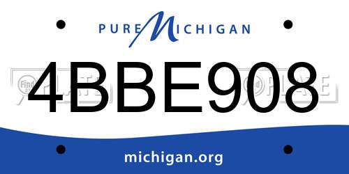 4BBE908 Michigan License Plate