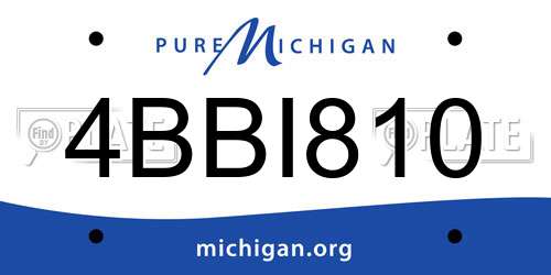 4BBI810 Michigan License Plate