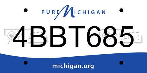4BBT685 Michigan License Plate